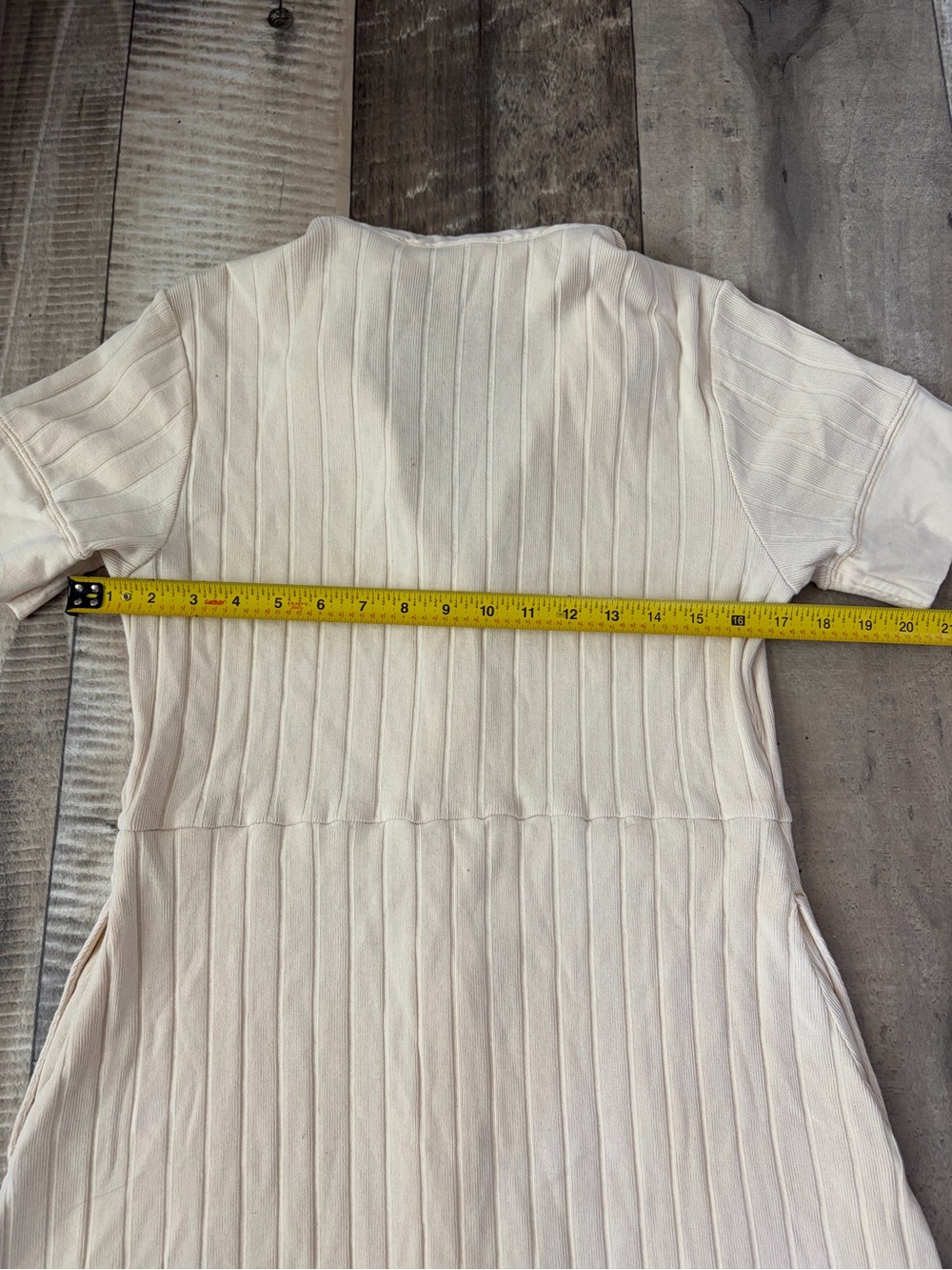 Free People Cream Ribbed Button-Front Mini Dress - Picture 5 of 5